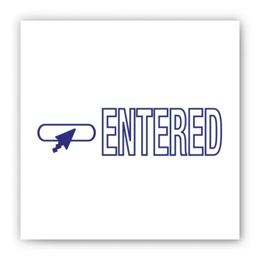 Outlet 1.63 in. x 0.5 in. ENTERED Pre-Inked Shutter Stamp - Blue Mailing, Packing & Shipping