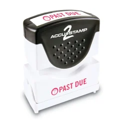 New 1.63 in. x 0.5 in. PAST DUE Pre-Inked Shutter Stamp - Red Mailing, Packing & Shipping
