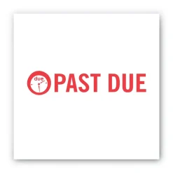 New 1.63 in. x 0.5 in. PAST DUE Pre-Inked Shutter Stamp - Red Mailing, Packing & Shipping