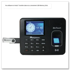 Discount BioTouch Time Clock and Badges Bundle for 10000 Employees - Black Recordkeeping & Forms