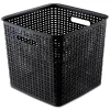 Best 12.5 in. x 12.5 in. x 11.13 in. Plastic Weave Bin - Extra Large, Black Trash & Waste Bins