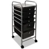Online 1 Shelf 6 Drawers 13 in. x 15.38 in. x 32.13 in. Metal Portable Drawer Organizer - Matte Gray/Smoke Office Furniture & Lighting