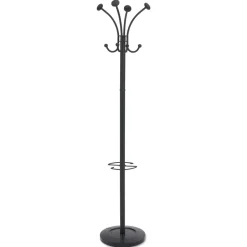New 16w x 16d x 70.6h Viena 8-Knob Steel Coat Stand - Black Storage & Organization