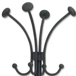 New 16w x 16d x 70.6h Viena 8-Knob Steel Coat Stand - Black Storage & Organization