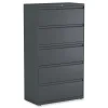 New 25499 36 in. x 18.63 in. x 67.63 in. 5 Lateral File Drawer - Legal/Letter/A4/A5 Size - Charcoal Office Furniture & Lighting