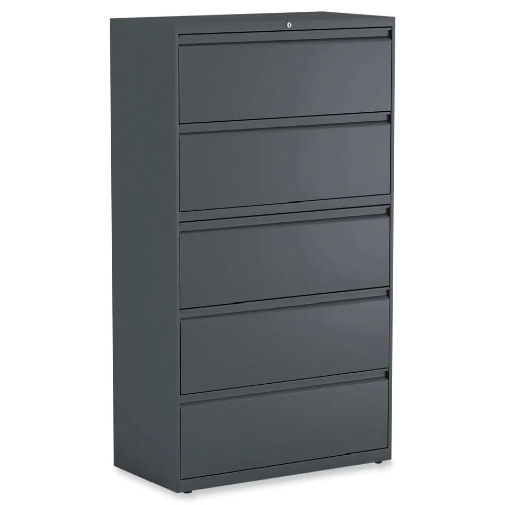 New 25499 36 in. x 18.63 in. x 67.63 in. 5 Lateral File Drawer - Legal/Letter/A4/A5 Size - Charcoal Office Furniture & Lighting