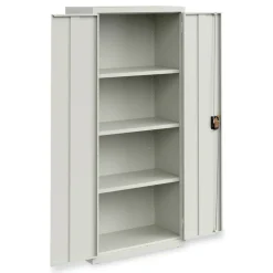 Outlet 25771 30 in. x 15 in. x 66 in. 4 Shelves Economy Assembled Storage Cabinets - Light Gray Office Furniture & Lighting