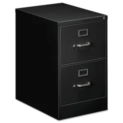 25475 18 in. x 25 in. x 28.38 in. Economy Vertical File with 2 Legal Size File Drawers - Black Office Furniture & Lighting