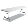 Clearance 65601 96 in. x 30 in. x 29 in. Square Edge Resin Rectangular Folding Table - Platinum Office Furniture & Lighting