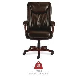 Best 17.13 in. - 20.12 in. Seat Height Darnick Series Manager Chair Supports Up to 275 lbs. - Brown Office Furniture & Lighting