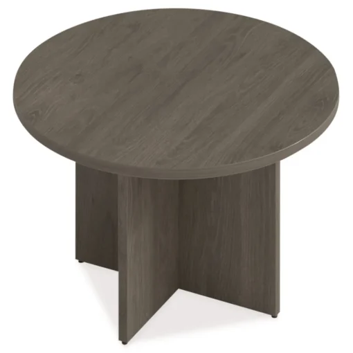 New 48 in. Diameter Seville Round Conference Table - Walnut Office Furniture & Lighting