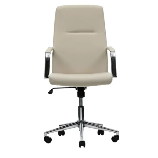Clearance 18.19 in. to 21.93 in. Seat Height Leather Task Chair Supports Up to 275 lb - White Seat/White Back Office Furniture & Lighting