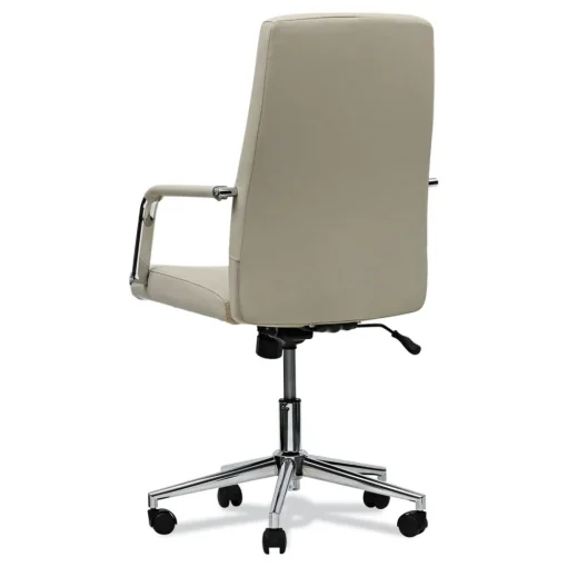 Clearance 18.19 in. to 21.93 in. Seat Height Leather Task Chair Supports Up to 275 lb - White Seat/White Back Office Furniture & Lighting