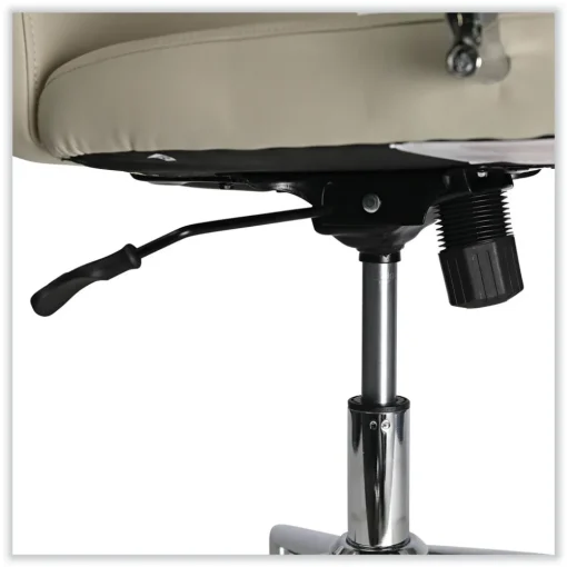 Clearance 18.19 in. to 21.93 in. Seat Height Leather Task Chair Supports Up to 275 lb - White Seat/White Back Office Furniture & Lighting