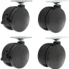 Hot 2 in. Wheel Grip Ring Stem Casters for Height-Adjustable Table Bases - Black (4/Set) Office Furniture & Lighting