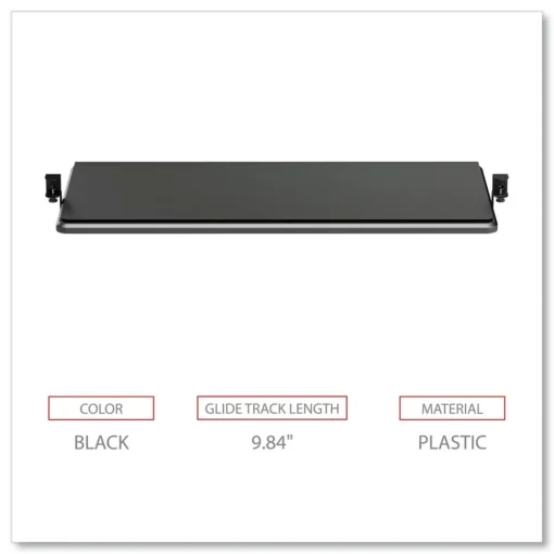 Best 30.7 in. x 13 in. AdaptivErgo Clamp-On Keyboard Tray - Black Office Furniture & Lighting