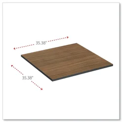 Hot 35.38 in. x 35.38 in. Square Reversible Laminate Table Top - Espresso/Walnut Office Furniture & Lighting
