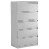 Discount 36 in. x 18.63 in. x 67.63 in. 5 Lateral File Drawer - Legal/Letter/A4/A5 Size - Light Gray Office Furniture & Lighting