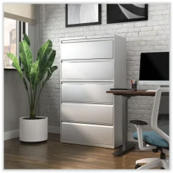 Discount 36 in. x 18.63 in. x 67.63 in. 5 Lateral File Drawer - Legal/Letter/A4/A5 Size - Light Gray Office Furniture & Lighting