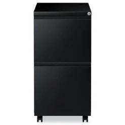 Discount 14.96 in. x 19.29 in. x 27.75 in. 2 Legal/Letter-Size File Drawers Left or Right File Pedestal with Full-Length Pull - Black Office Furniture & Lighting