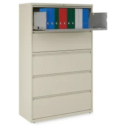 Clearance 42 in. x 18.63 in. x 67.63 in. 5 Legal/Letter/A4/A5 Size Lateral File Drawers - Putty Office Furniture & Lighting