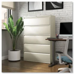 Clearance 42 in. x 18.63 in. x 67.63 in. 5 Legal/Letter/A4/A5 Size Lateral File Drawers - Putty Office Furniture & Lighting
