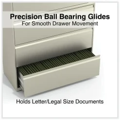 Clearance 42 in. x 18.63 in. x 52.5 in. 4 Legal/Letter Size Lateral File Drawers - Putty Office Furniture & Lighting