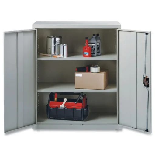 Outlet 36 in. x 18 in. x 42 in. 3 Shelves Economy Assembled Storage Cabinets - Light Gray Office Furniture & Lighting