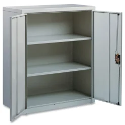 Outlet 36 in. x 18 in. x 42 in. 3 Shelves Economy Assembled Storage Cabinets - Light Gray Office Furniture & Lighting