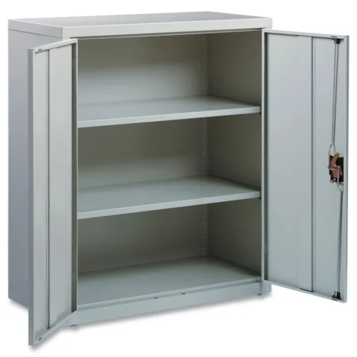 Outlet 36 in. x 18 in. x 42 in. 3 Shelves Economy Assembled Storage Cabinets - Light Gray Office Furniture & Lighting