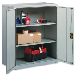 Outlet 36 in. x 18 in. x 42 in. 3 Shelves Economy Assembled Storage Cabinets - Light Gray Office Furniture & Lighting