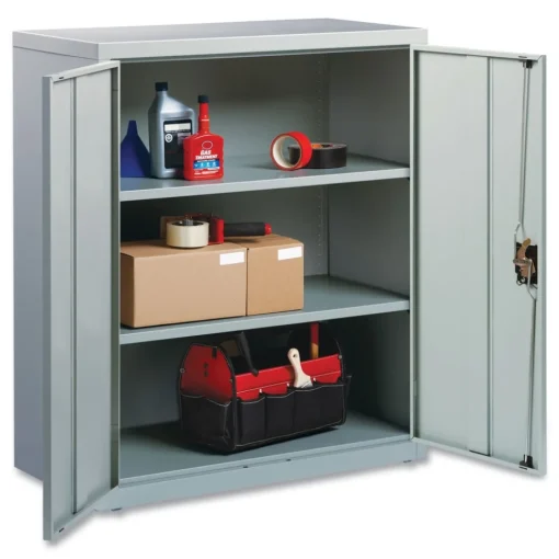 Outlet 36 in. x 18 in. x 42 in. 3 Shelves Economy Assembled Storage Cabinets - Light Gray Office Furniture & Lighting