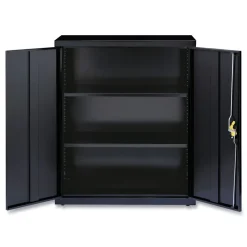 Best 36 in. x 18 in. x 42 in. 3 Shelves Economy Assembled Storage Cabinets - Black Office Furniture & Lighting
