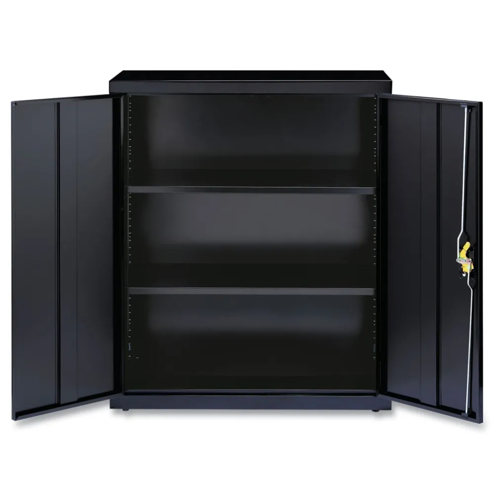 Best 36 in. x 18 in. x 42 in. 3 Shelves Economy Assembled Storage Cabinets - Black Office Furniture & Lighting