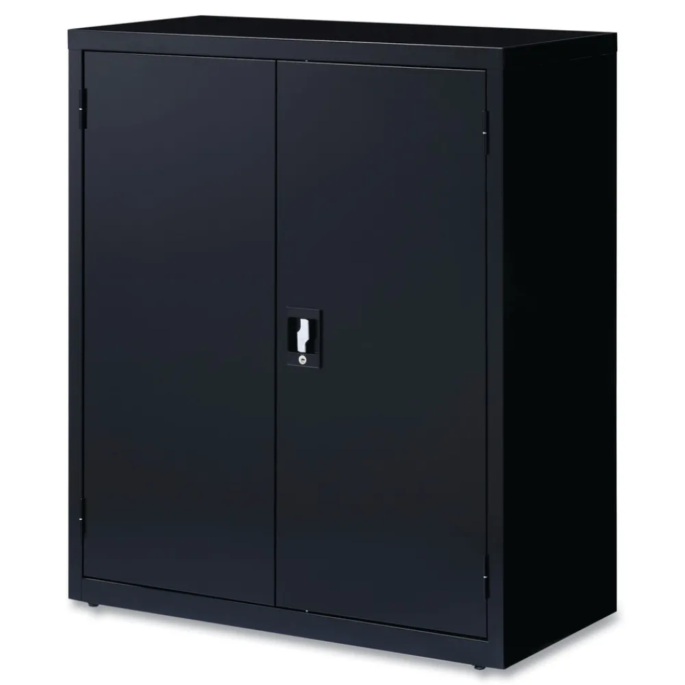 Best 36 in. x 18 in. x 42 in. 3 Shelves Economy Assembled Storage Cabinets - Black Office Furniture & Lighting