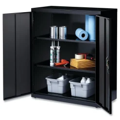 Best 36 in. x 18 in. x 42 in. 3 Shelves Economy Assembled Storage Cabinets - Black Office Furniture & Lighting