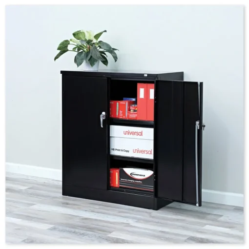 Hot 36 in. x 18 in. x 42 in. Assembled High Storage Cabinet with Adjustable Shelves - Black Office Furniture & Lighting