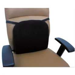 Outlet 14.13 in. x 14.13 in. x 2.75 in. Cooling Gel Memory Foam Backrest with Adjustable Straps - Black Office Furniture & Lighting