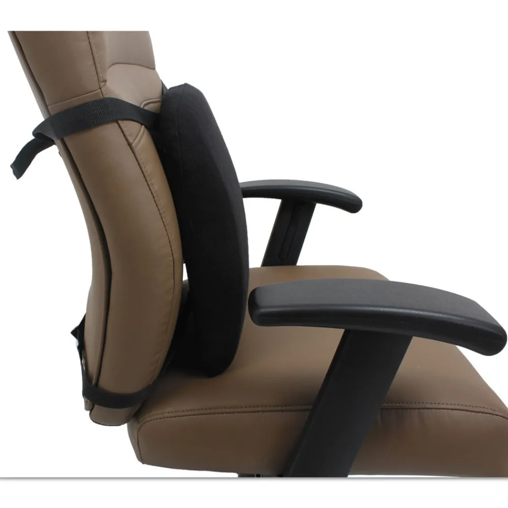 Outlet 14.13 in. x 14.13 in. x 2.75 in. Cooling Gel Memory Foam Backrest with Adjustable Straps - Black Office Furniture & Lighting