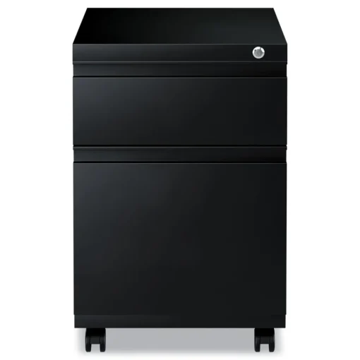 Outlet 14.96 in. x 19.29 in. x 21.65 in. 2-Drawers: Box/File Legal/Letter Left or Right File Pedestal with Full-Length Pull - Black Office Furniture & Lighting