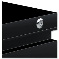 Outlet 14.96 in. x 19.29 in. x 21.65 in. 2-Drawers: Box/File Legal/Letter Left or Right File Pedestal with Full-Length Pull - Black Office Furniture & Lighting