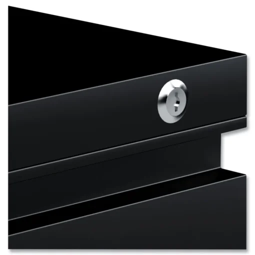 Outlet 14.96 in. x 19.29 in. x 21.65 in. 2-Drawers: Box/File Legal/Letter Left or Right File Pedestal with Full-Length Pull - Black Office Furniture & Lighting