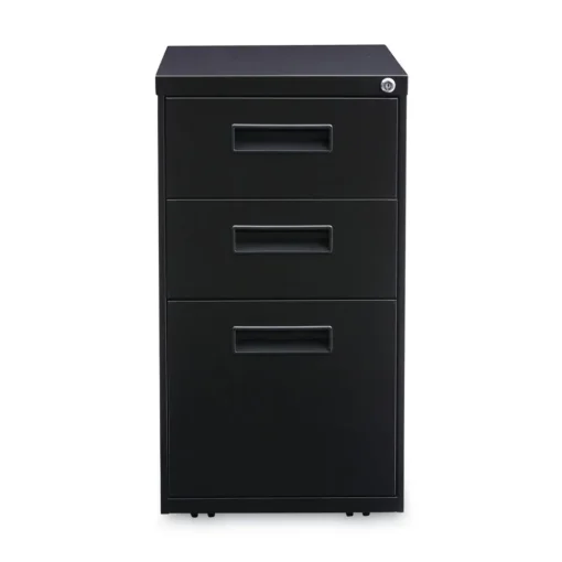 Hot 14.96 in. x 19.29 in. x 27.75 in. 3-Drawers: Box/Box/File Legal/Letter Left or Right File Pedestal - Black Office Furniture & Lighting