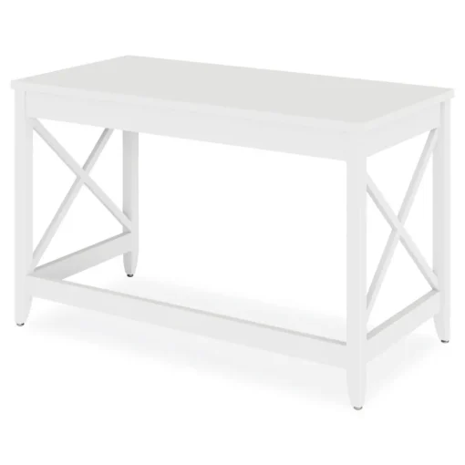 Discount 47.24 in. x 23.62 in. x 29.53 in. Farmhouse Writing Desk - White Office Furniture & Lighting
