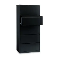 Best 30 in. x 18.62 in. x 67.62 in. Five Legal/Letter/A4-Size File Drawers Lateral File Cabinet - Black Office Furniture & Lighting