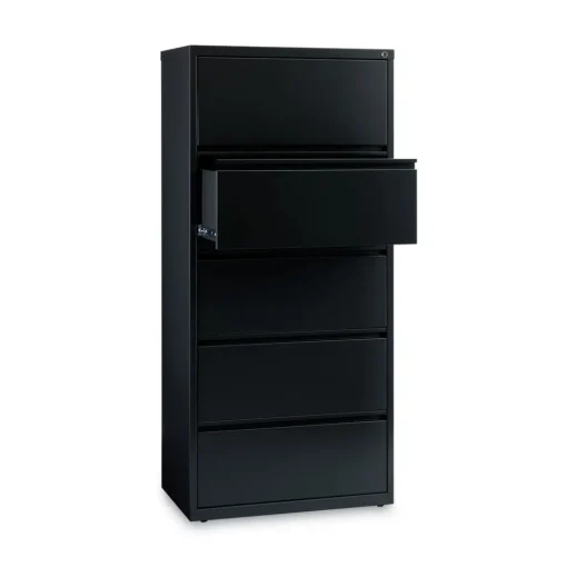 Best 30 in. x 18.62 in. x 67.62 in. Five Legal/Letter/A4-Size File Drawers Lateral File Cabinet - Black Office Furniture & Lighting