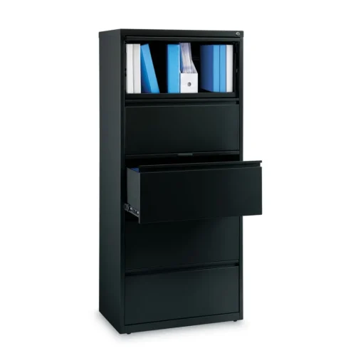 Best 30 in. x 18.62 in. x 67.62 in. Five Legal/Letter/A4-Size File Drawers Lateral File Cabinet - Black Office Furniture & Lighting