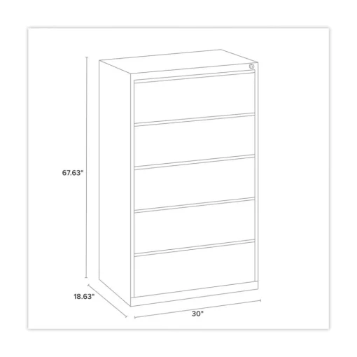 Online 30 in. x 18.62 in. x 67.62 in. Five Legal/Letter/A4-Size File Drawers Lateral File Cabinet - Putty Office Furniture & Lighting