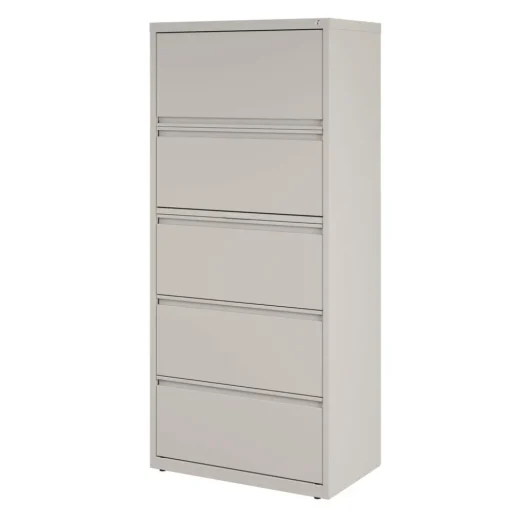Discount 30 in. x 18.62 in. x 67.62 in. Five Legal/Letter/A4-Size File Drawers Lateral File Cabinet - Light Gray Office Furniture & Lighting