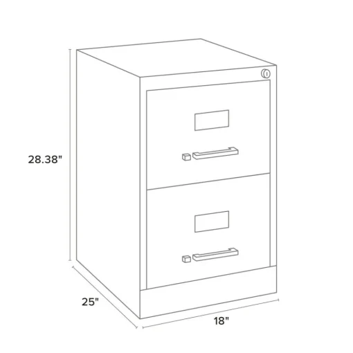 Clearance 15 in. x 25 in. x 28.38 in. Legal-Size 2-Drawer Economy Vertical File - Light Gray Office Furniture & Lighting